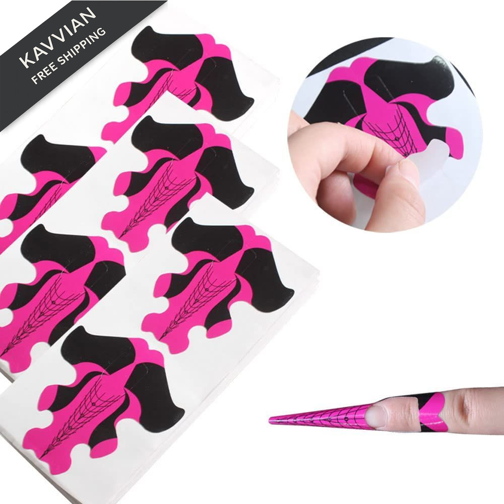 Yigo 100Pcs Nail Form Extension Sticker 100 Count (Pack of 1), Black