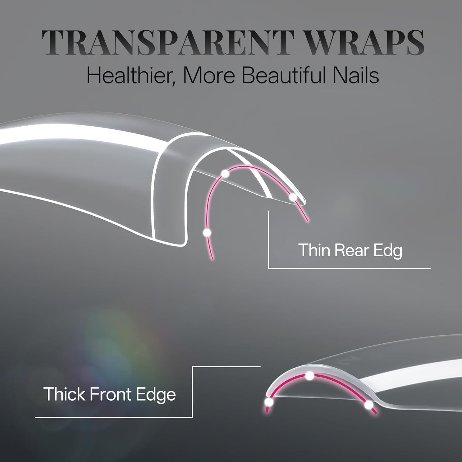 Puntas Tips Uñas Postizas Clear Half Cover Salon Acrilicas 500Pack Coffin Nails