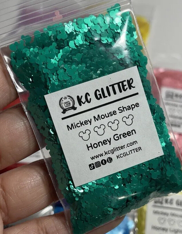 Solvent Resistant MICKEY MOUSE glitter shape Honey Green Nail Art Tumbler 1 TSP