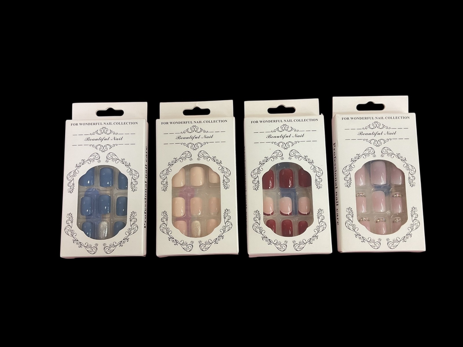French Tip Press on Nails 24 Piece Medium Square Nails Your Choice of Color