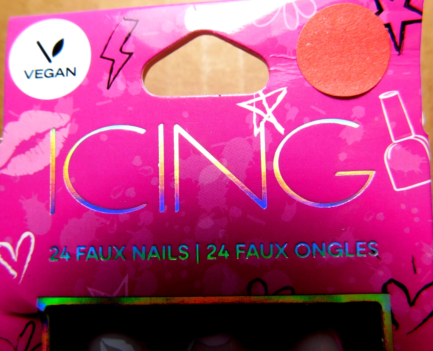 CBI Distributing Corp.~Icing 24 Faux Nails Vegan Pink, Tan, & White Lips