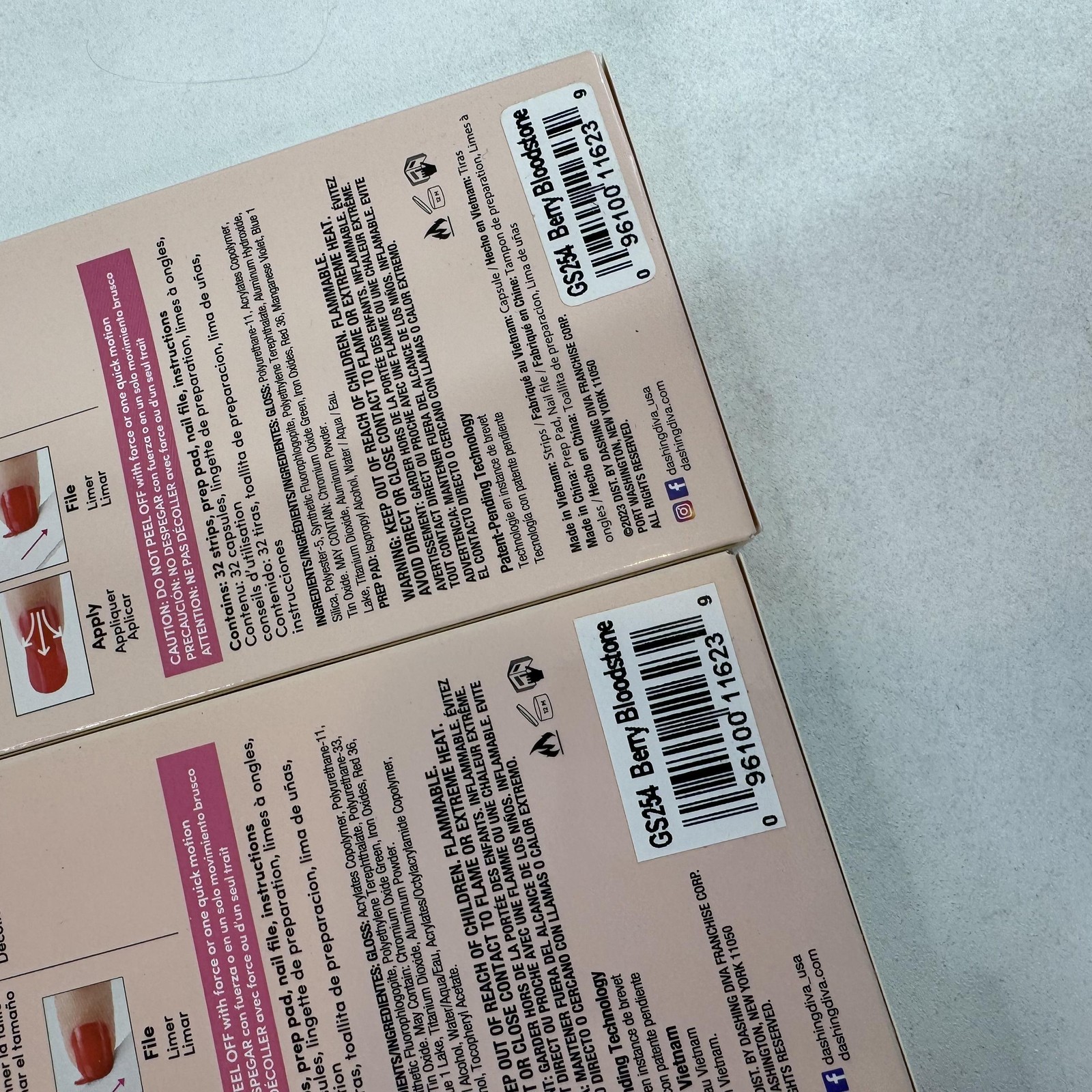 Dashing Diva Gloss Pink Gel Nail Strips 32 Ct 3 Pack Berry Bloodstone Wallflower