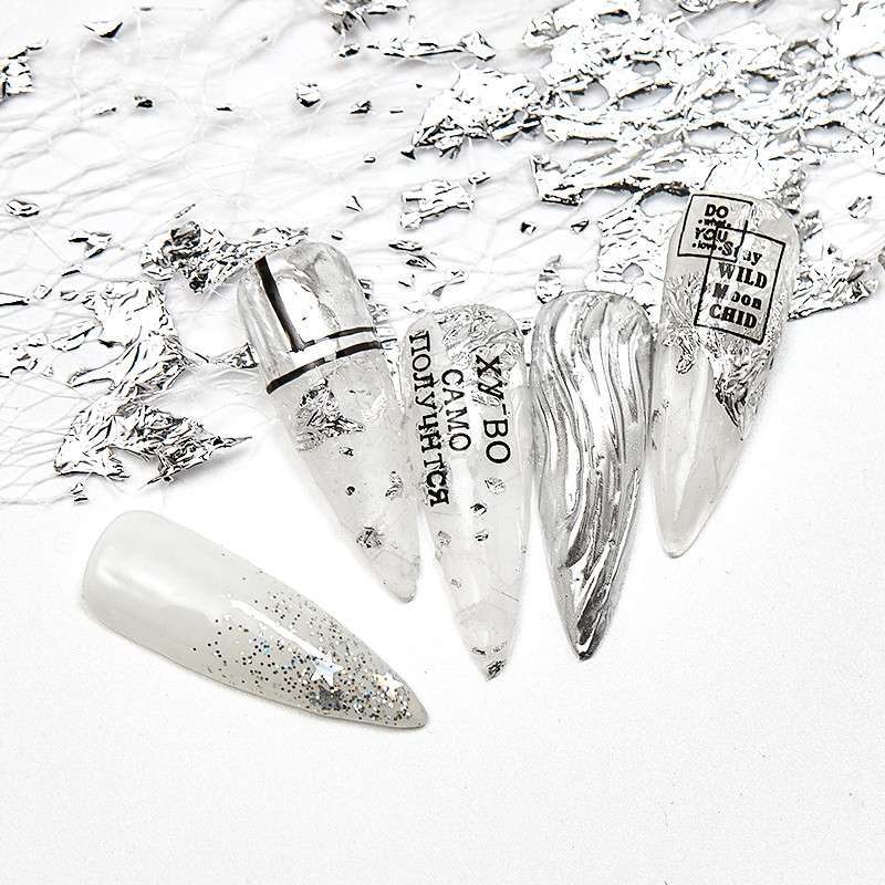3D Mesh Nail Sticker Tape Adhesive 1PC Silk Gold Silver Net Line Foil Nail Art