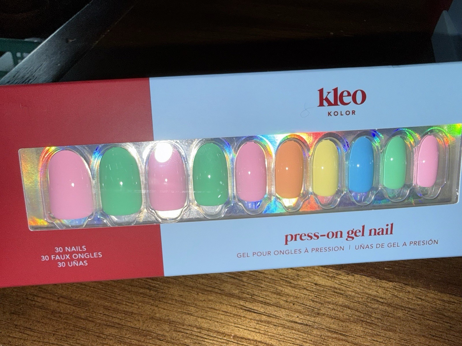 New Kleo Kolor Press-On Gel Nails – Brighter Days – Long Round