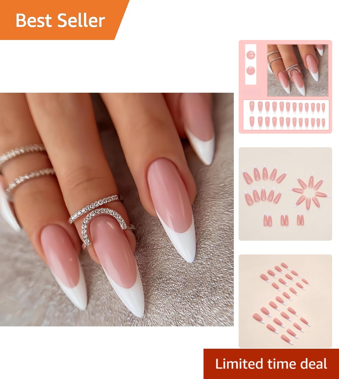 High-Quality 24pcs Nude Pink French Tip Press On Nails – Quick Application