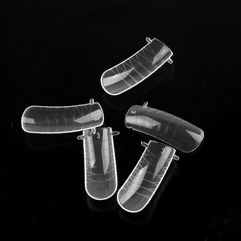 100Pcs Dual Forms Tips Quick Building Gel Mold Nail System Full Cover Nail Tips