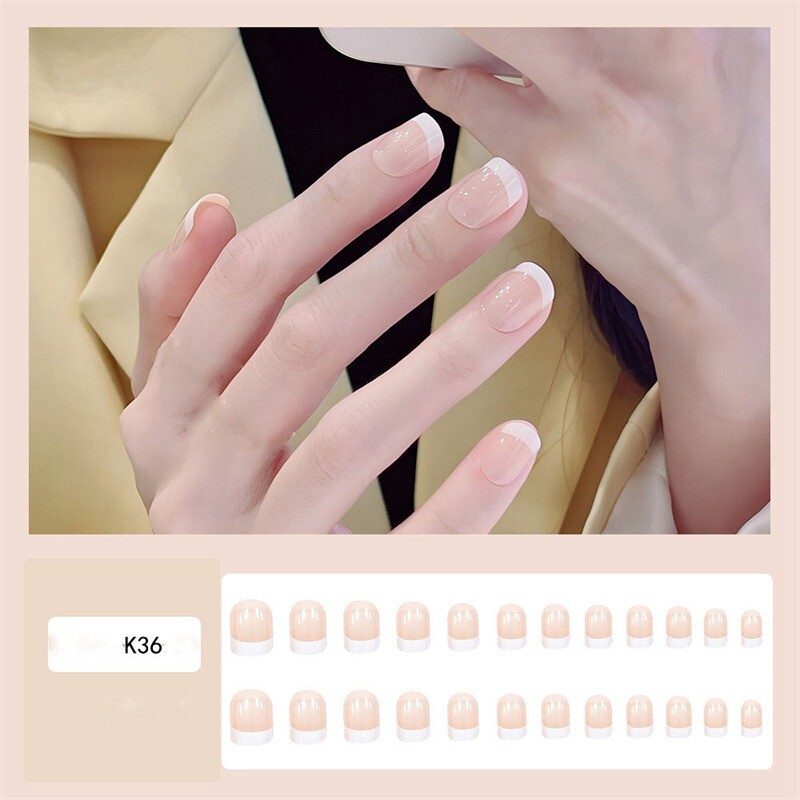 24Pcs False Nails Wearable Fake Nails Acrylic Nail Tips Press On Nail Full Cover
