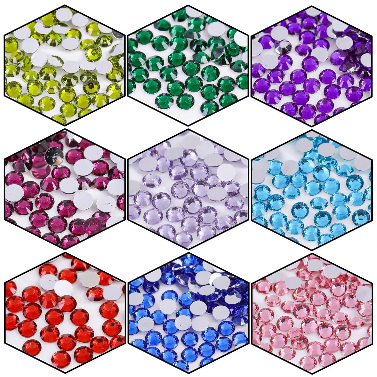 4500 Pcs SS12 3Mm Flatback Rhinestones for Nails Art Crafts Glitter round Gems C