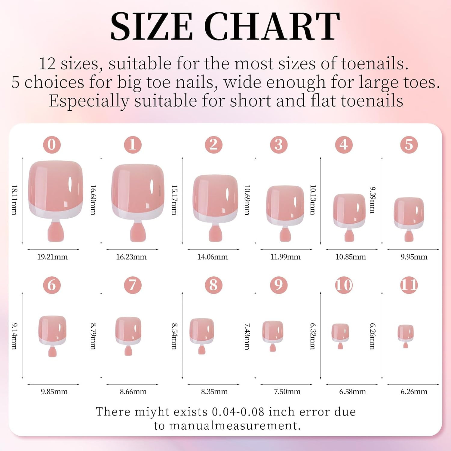 Press on Toenails French Tip Toe Nails 120Pcs Soft Gel X Toe Nail Tips Short Toe
