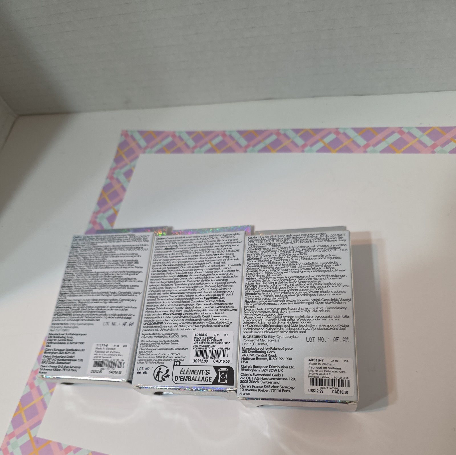 NIB Claire’s Faux Nails -Lot/3 Boxes the nail glue Included!!