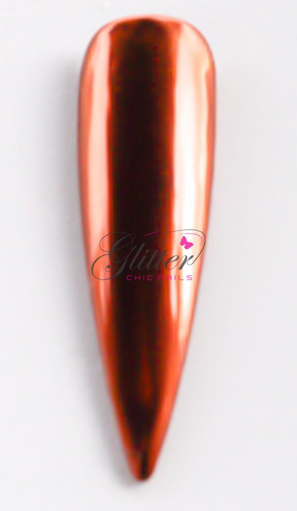 CHESTNUT / CHERRY RED / BLOOD ORANGE RED / AZTEC GOLD – CHROME PIGMENTS NAIL ART