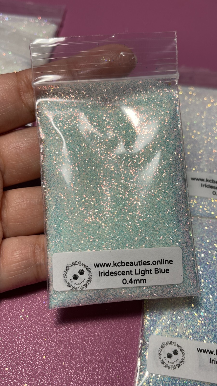 Iridescent White Blue 0.4MM Fine Glitter for nail acrylic gel craft US Seller 5g