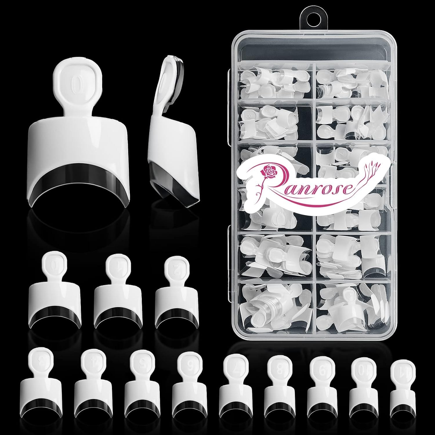 French Nail Tips 120PCS Short Square Half Cover Nail Tips Press On Nails 12 S…