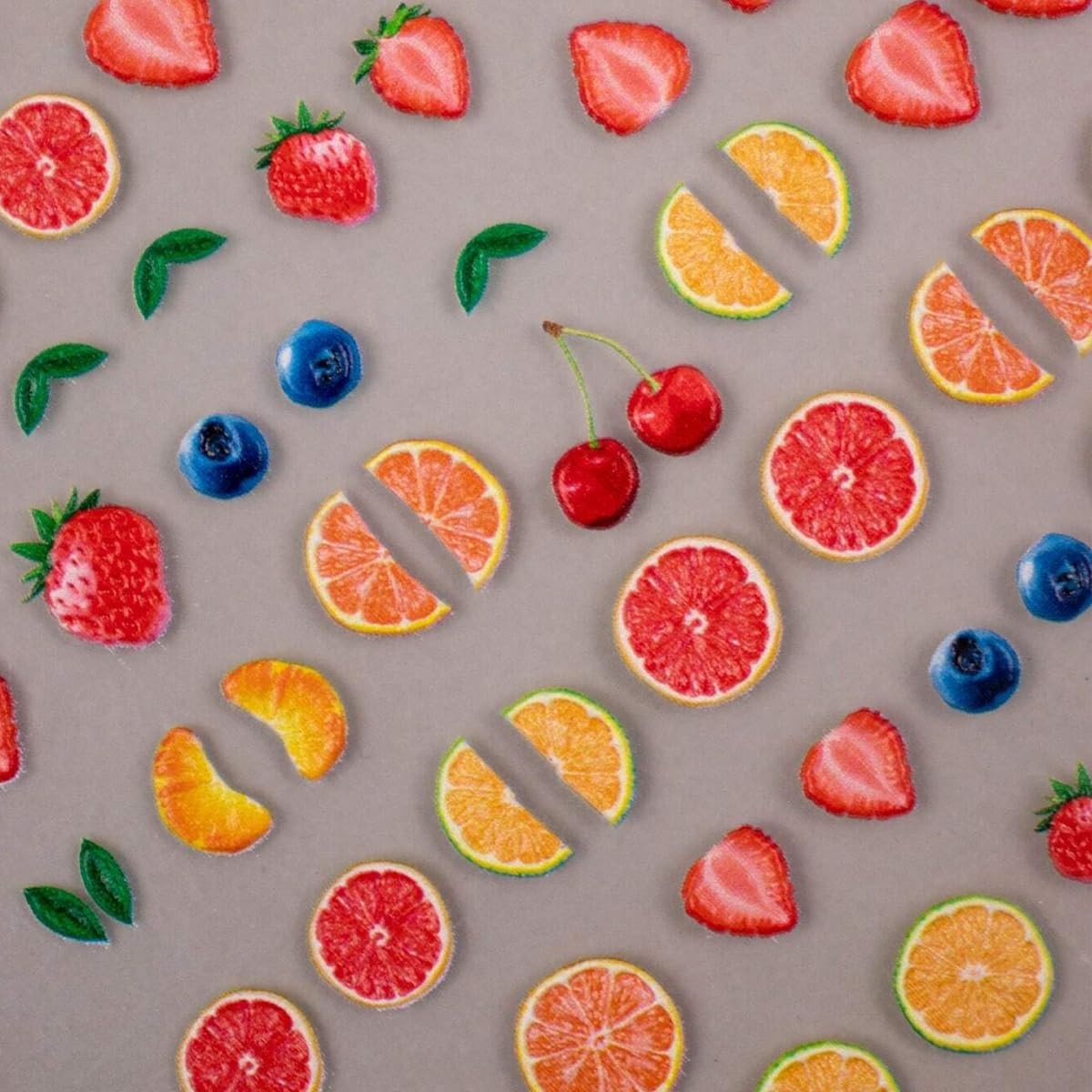 5D Embossed Fruit Nail Art Stickers Summer Fruit Nail Decals 1PCS Orange Lemon S