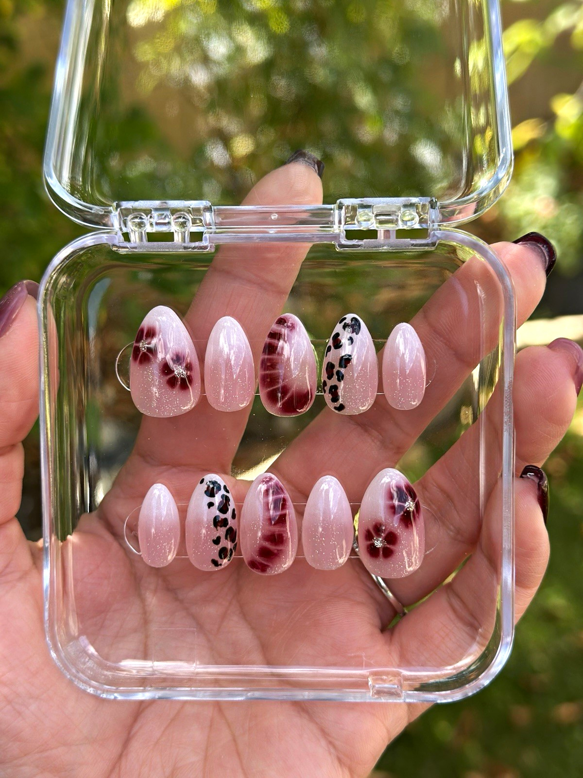 French ombre Press-On Nails, Glue Included