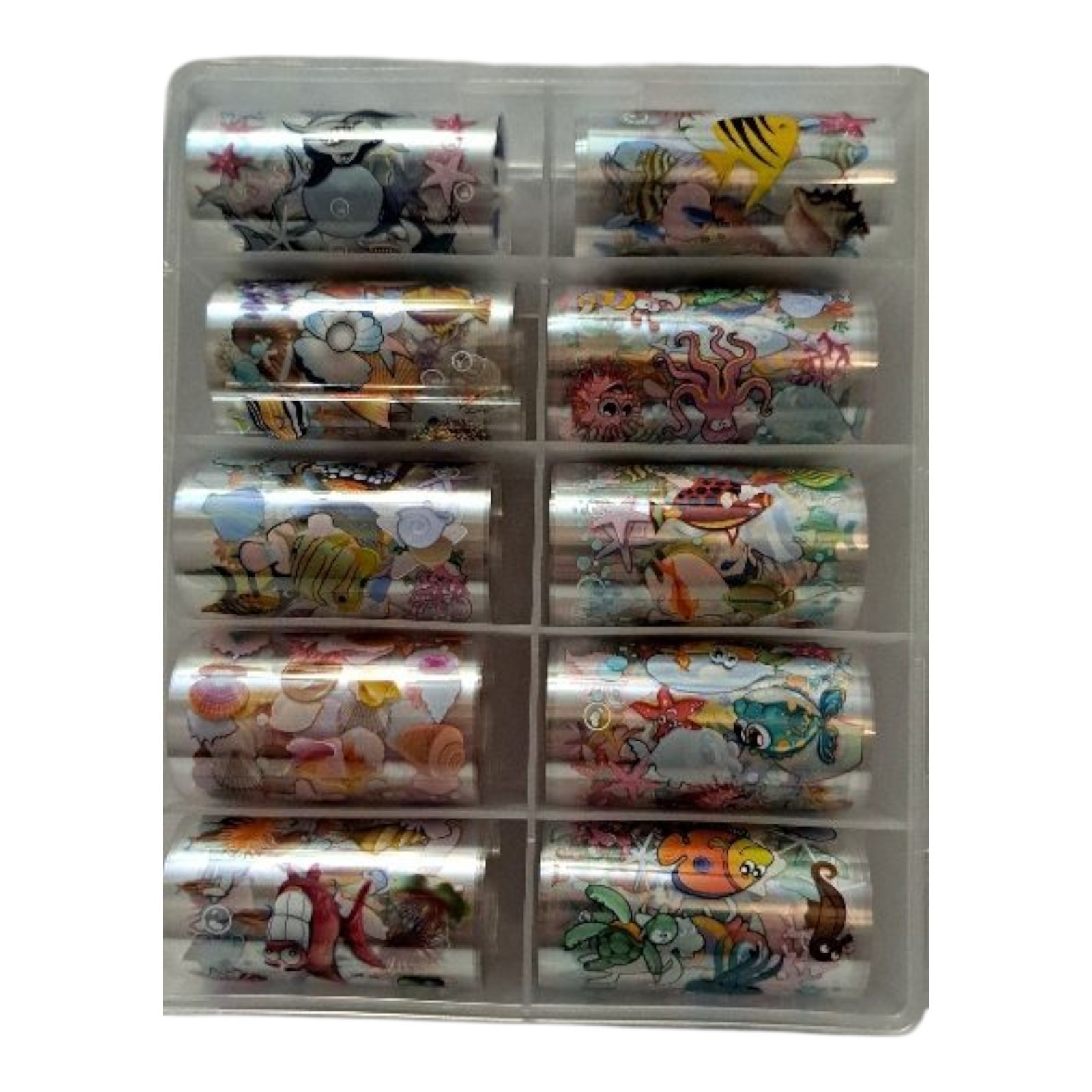 Foil Nail Art Decorations Transfer Sticker Sea Shark Turtle Designs Box Fish