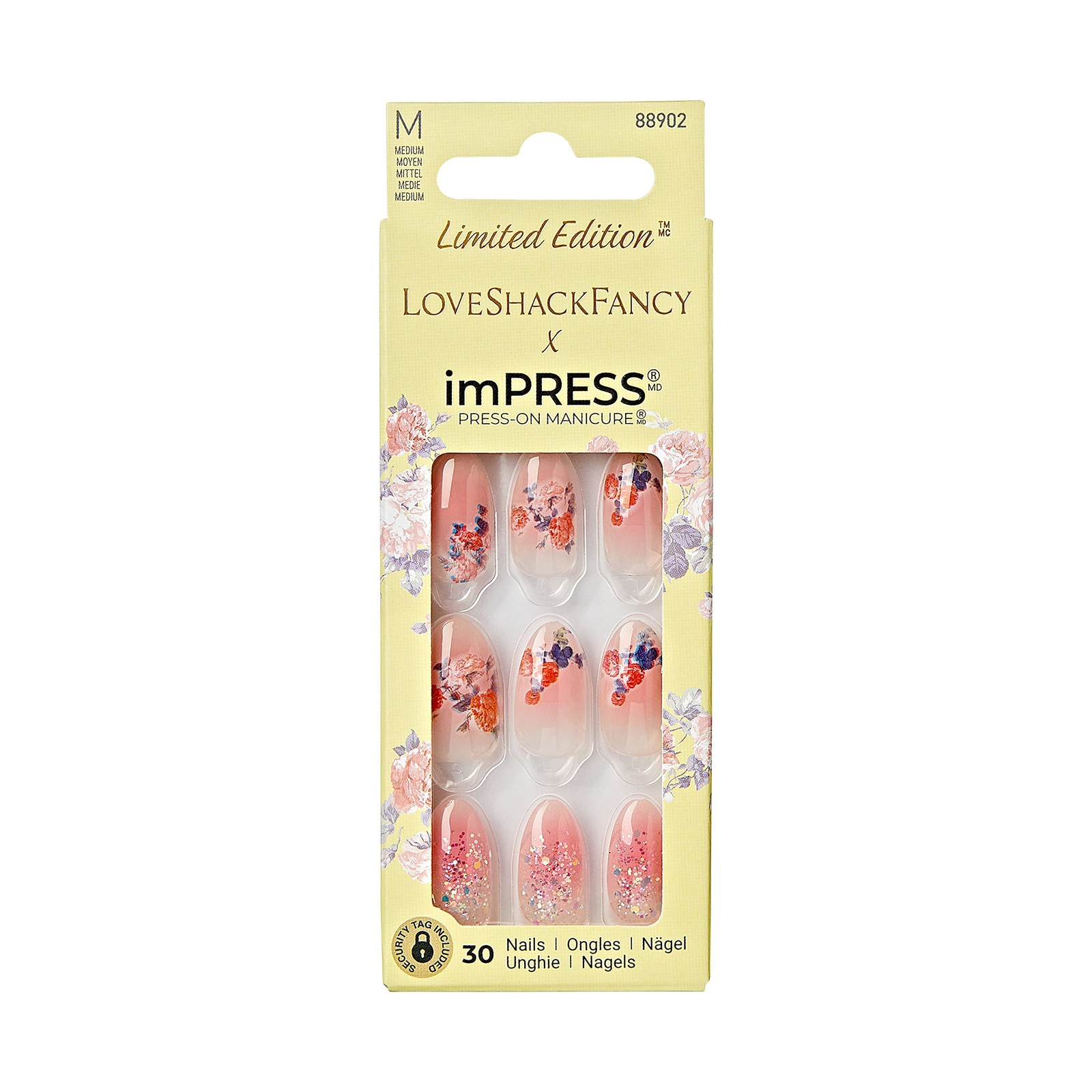 KISS LoveShackFancy x imPRESS Press-On Manicure Limited Edition, Medium, Pink