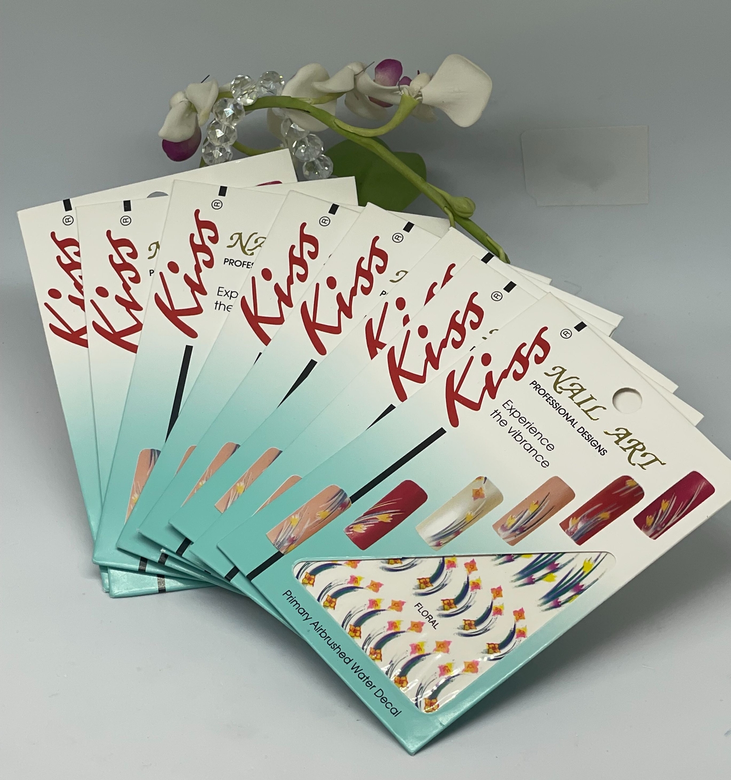Lot of 10 Sheets Kiss Air Brush Water Decals Nail Art Designs – Floral