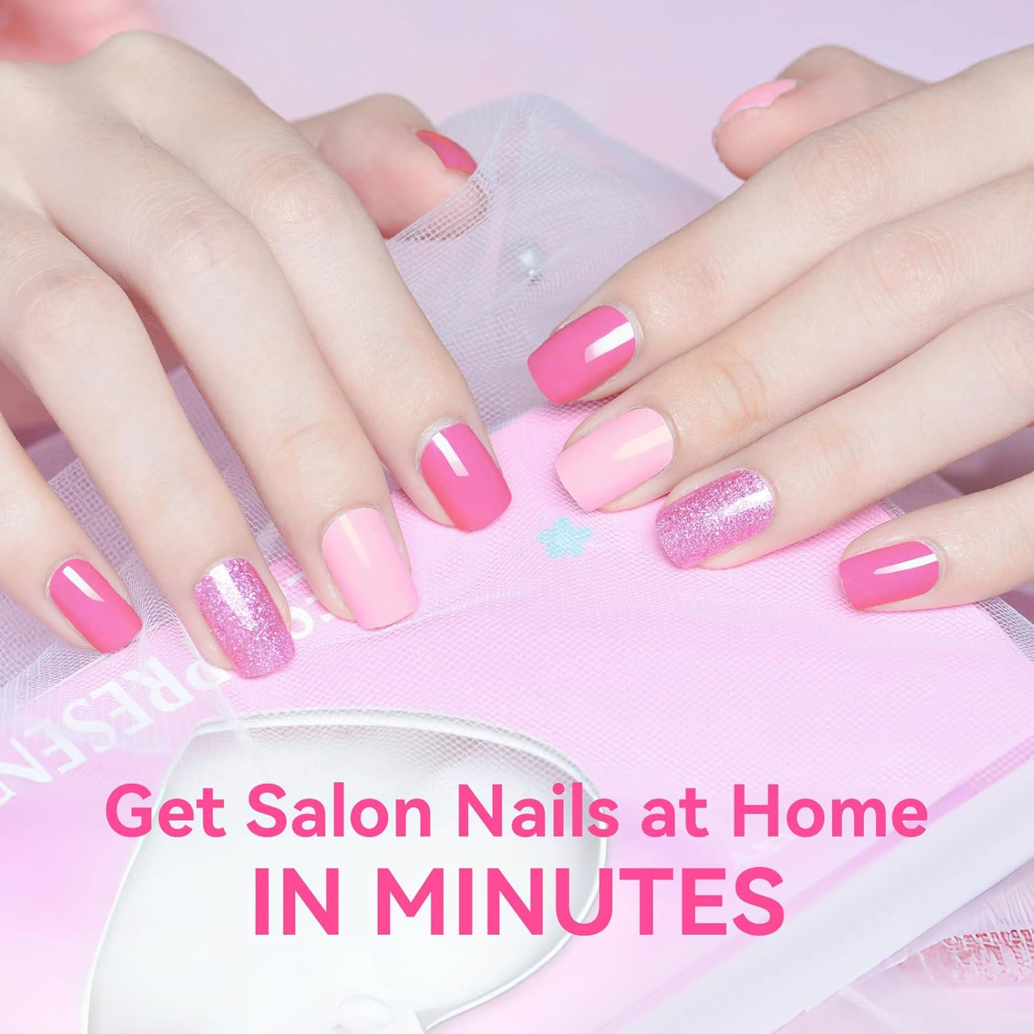Nail Glue for Press on Nails, 5-10S Fast Air Dry No UV Lamp, Hema-Free Strong Bo