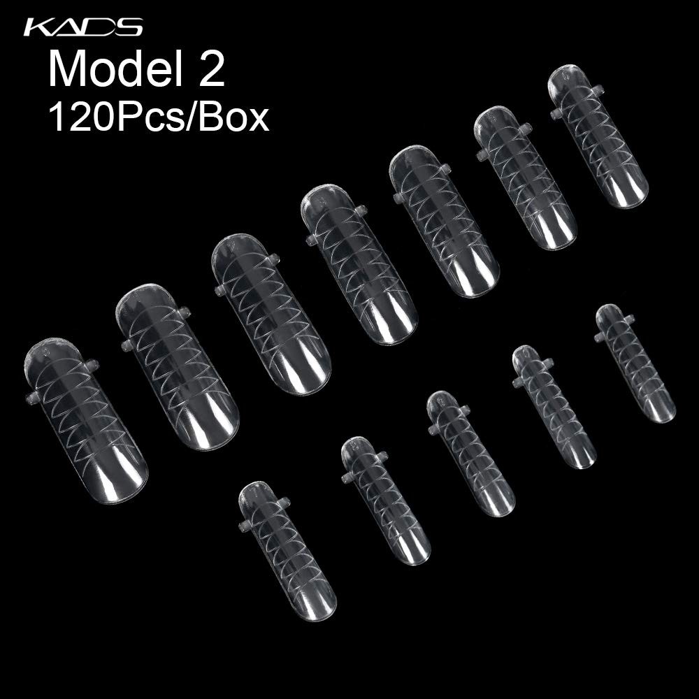120 Pcs Clear Full Cover Dual Nail System Form UV Gel Acrylic Nail Art Mold