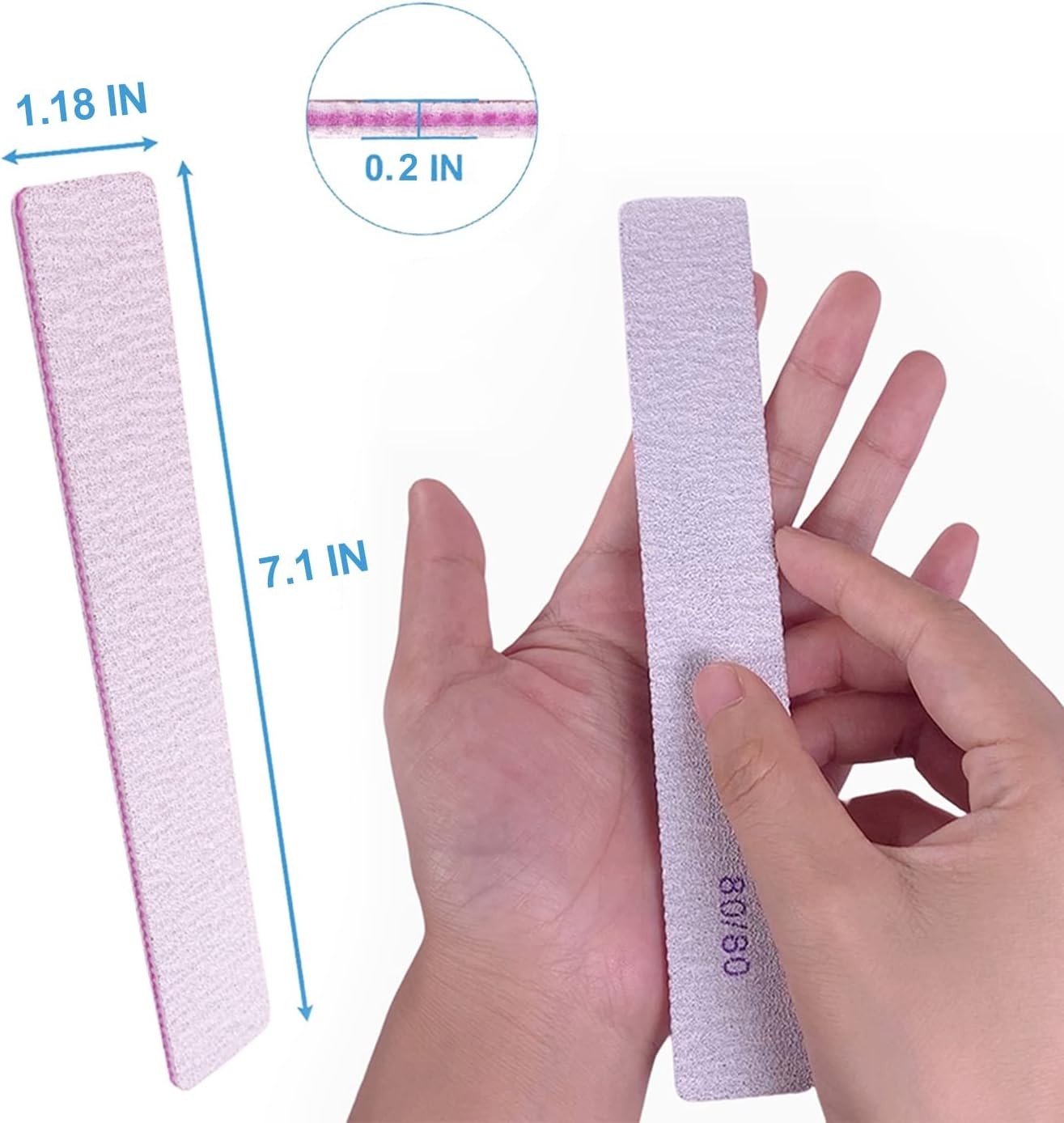 80/80 Grit Nail Files, Emery Boards Nail File for Acrylic and l Nails,