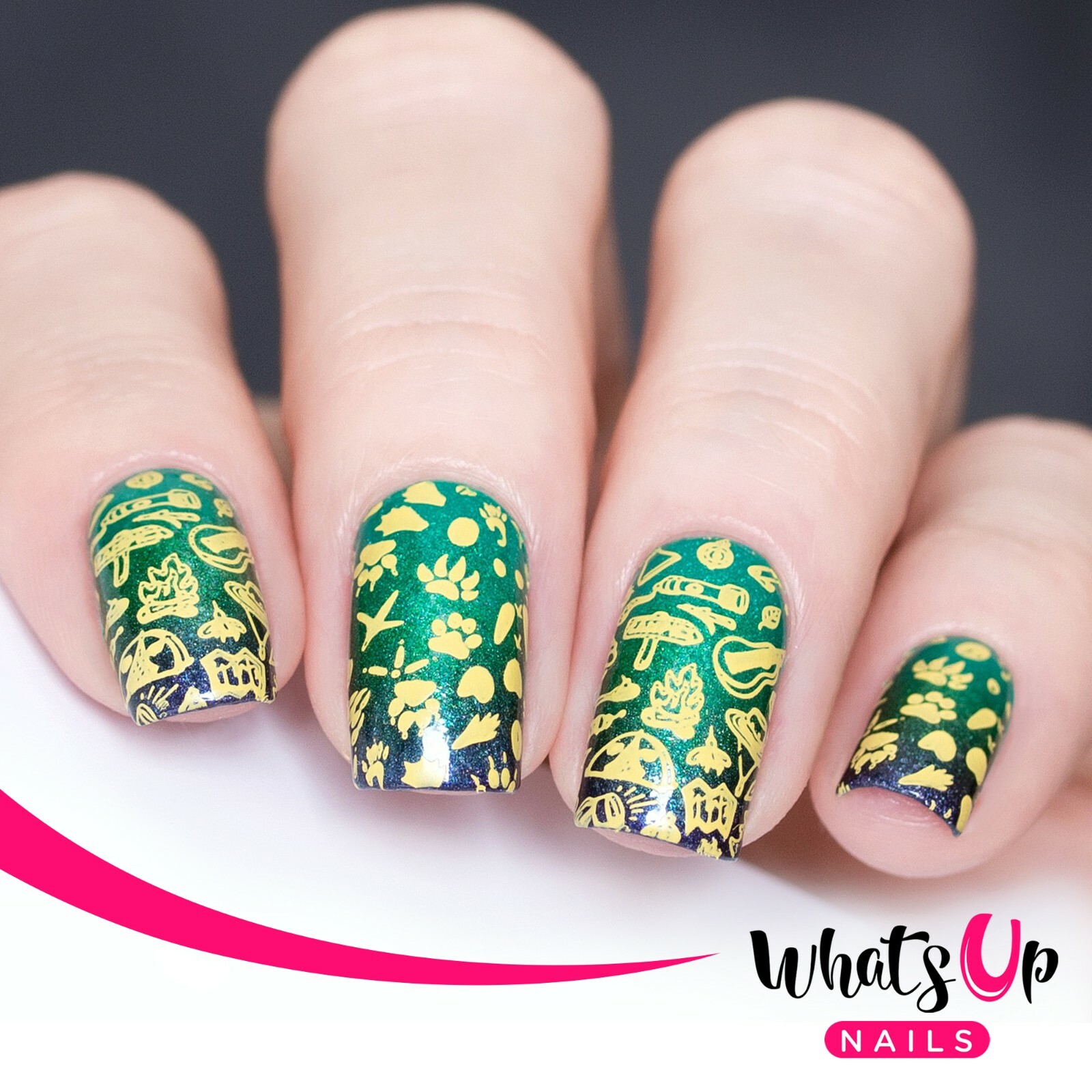 B070 Campfire Stories Stamping Plate For Stamped Nail Art Design