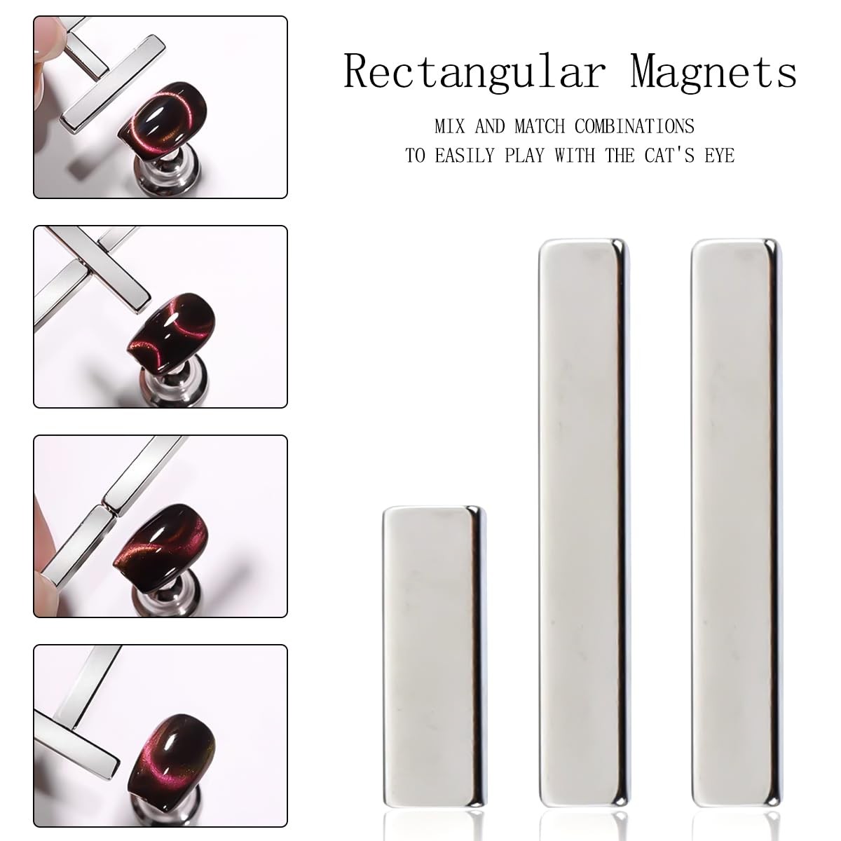 43PCS Nail Magnet Tool Set,Cat Eye Gel Nail Polish Magnetic Stick Wand Pen with