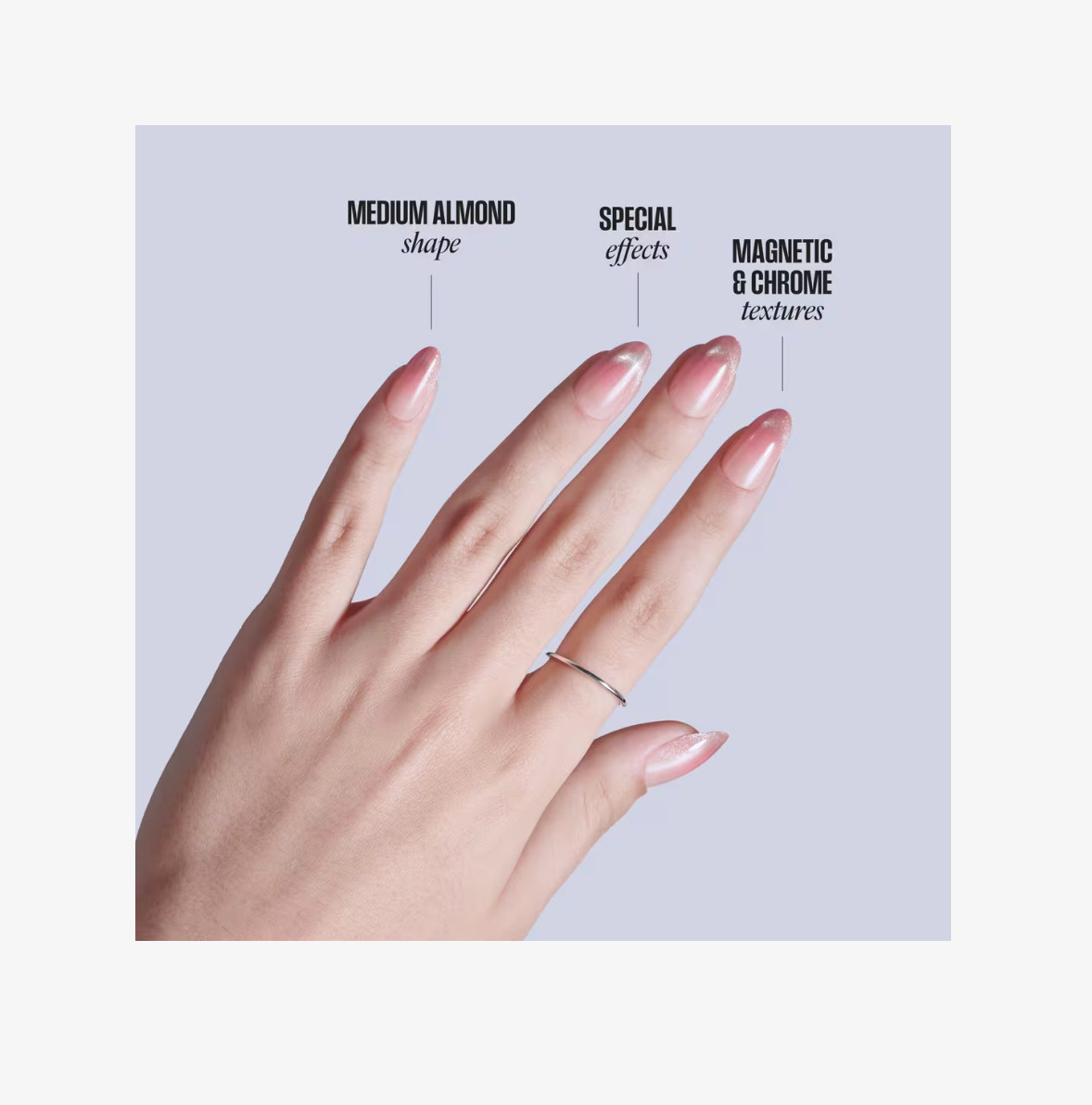 KISS GLAM Embellished Press On Nails – Medium length 32 nails – Stardust Wonder