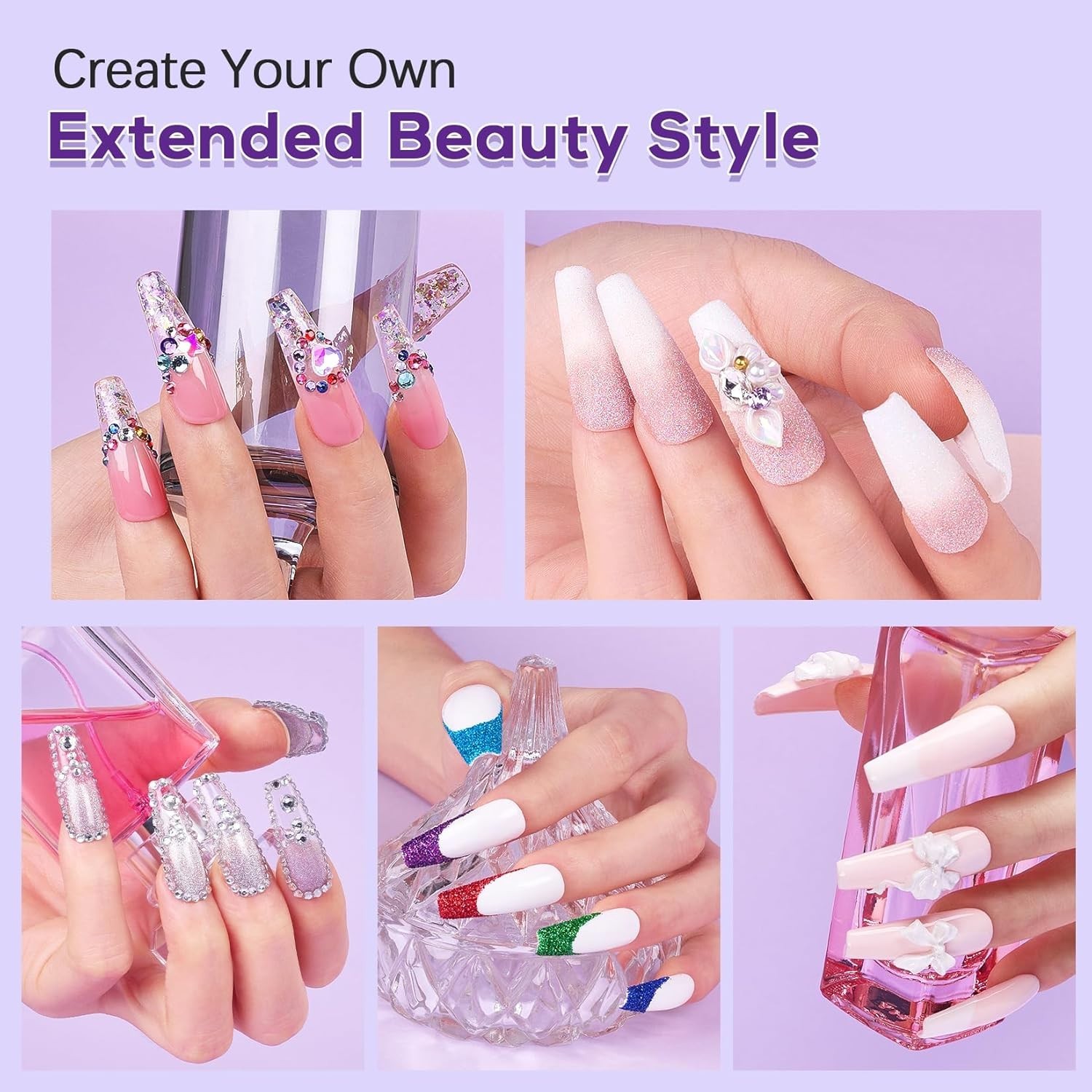 Beginners Nail Kit Acrylic Set: Professional Ultra-fine Acrylic Powder Kit wi…