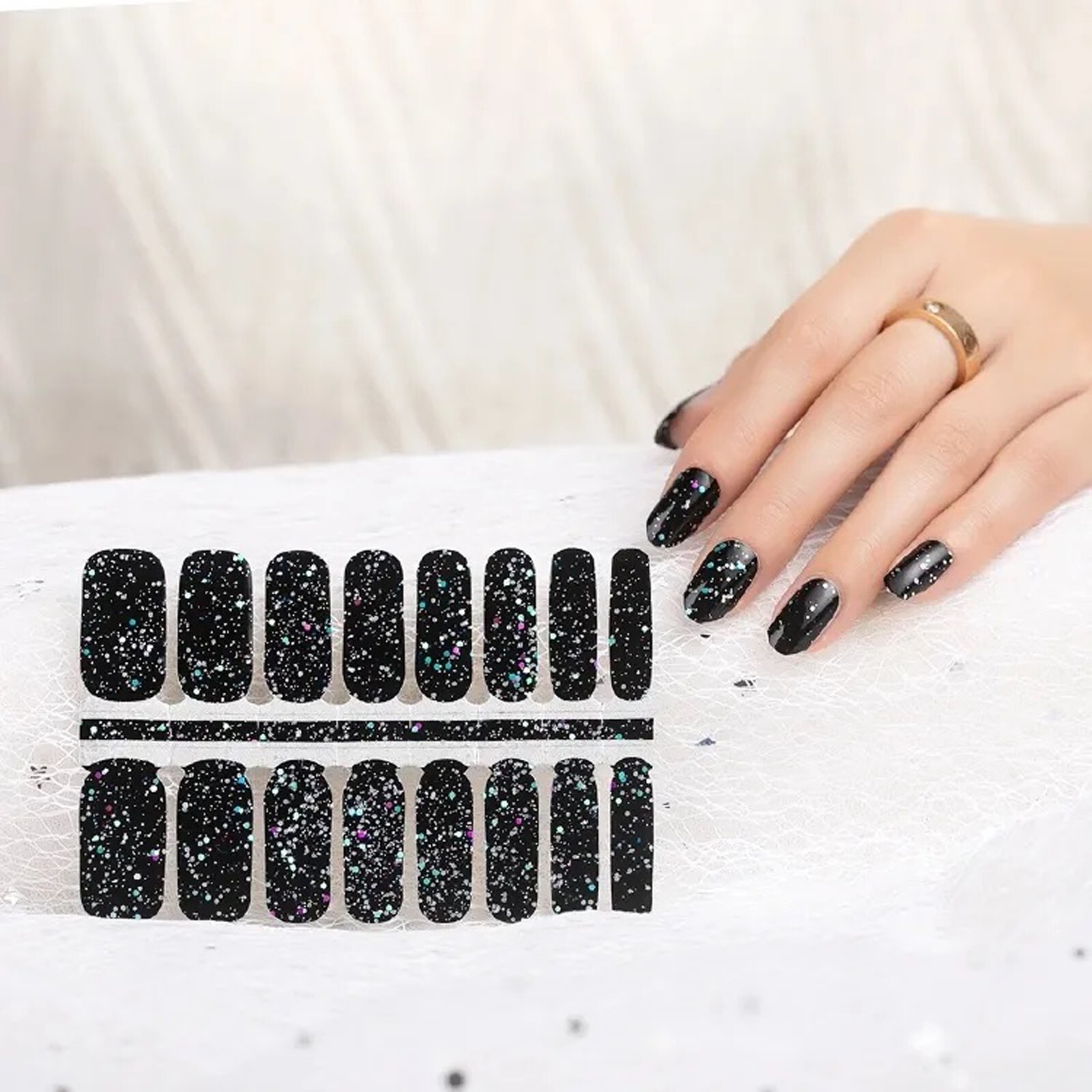 Beautiful B Nail Polish Strips Sprinkle Nail Wraps Nail Stickers 100% Real Nail