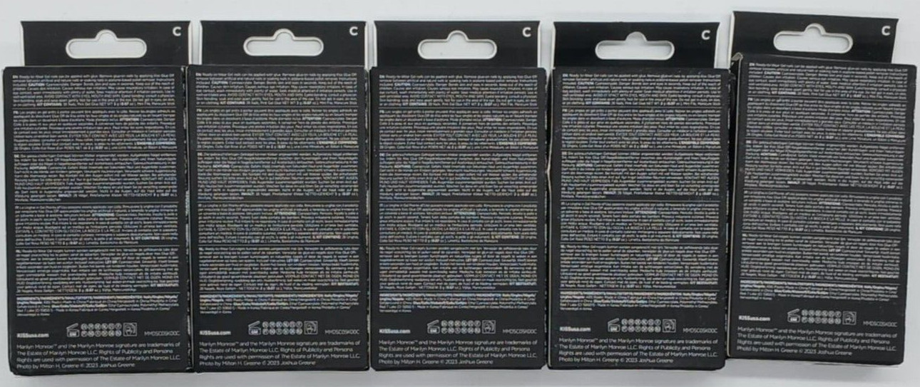 5PK Marilyn Monroe X Kiss Sculpted Nails ~ 28 Nails EA ~ Medium ~ FAST SHIPPING