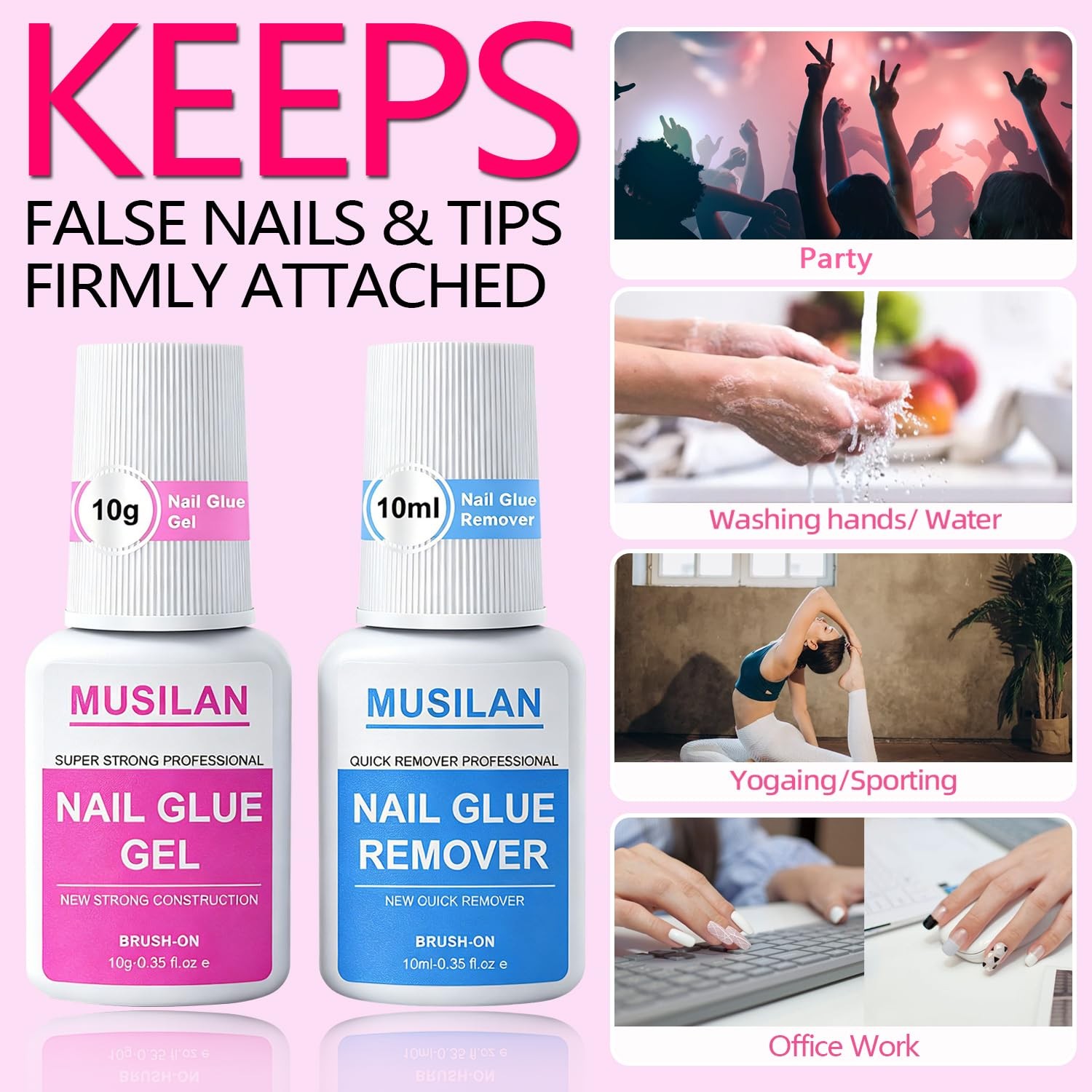 New Upgrade Nail Glue and Glue Remover Kit,Super Strong Nail Gel for Press On…