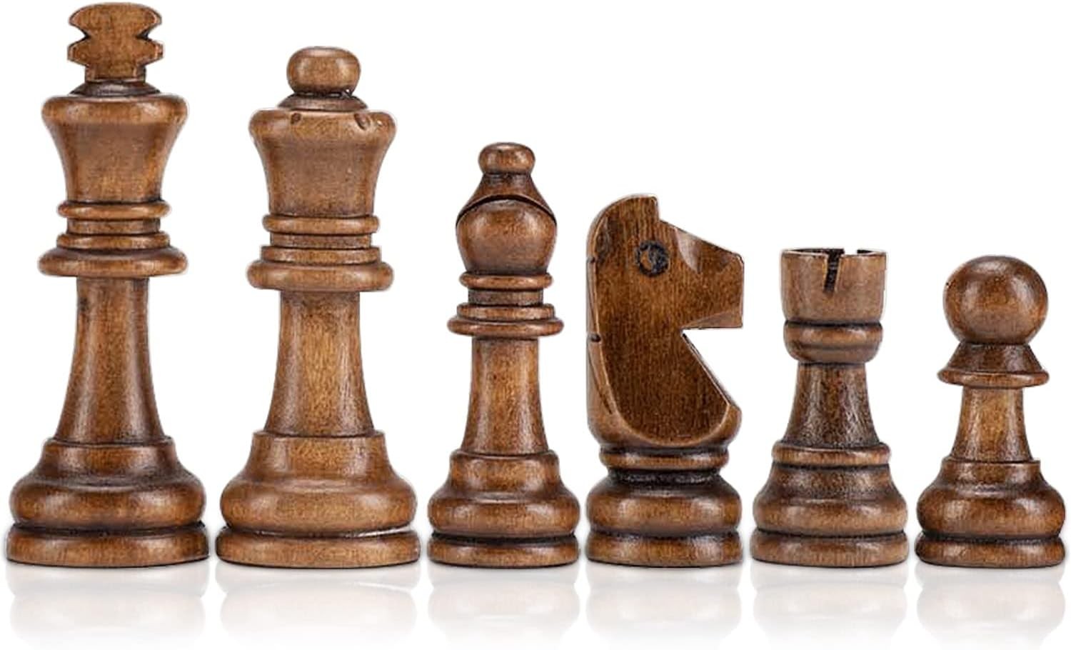 AMEROUS Wooden Chess Pieces Only, Staunton Style Wood Chessmen with 3.15″…