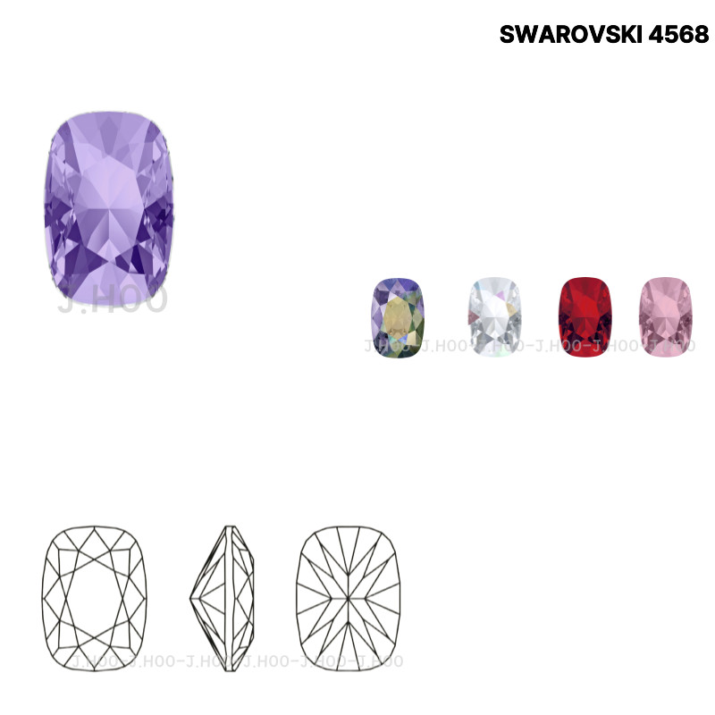 Swarovski 4568 Cushion Fancy Stone 8x6mm (2pcs)