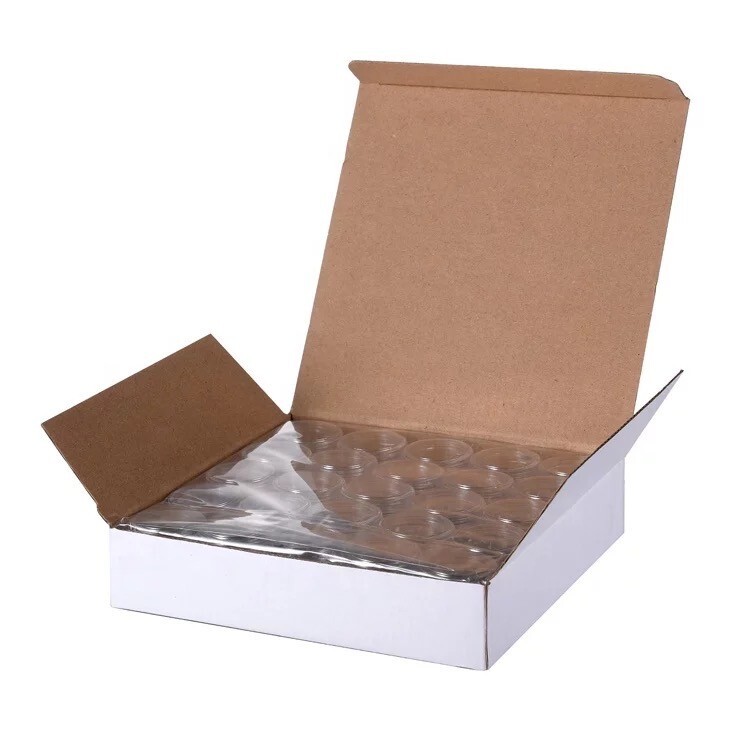 50 Small Clear 5g Grams/mL Plastic Jars for Cosmetic Sample Container Pot Cream