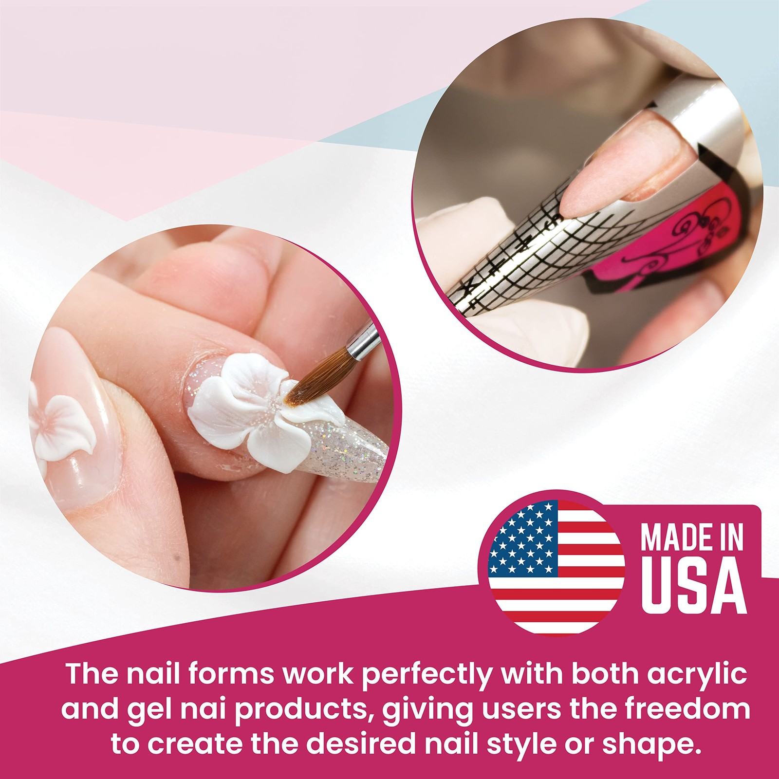 Mia Secret Nail Forms 500 Count Premium Adhesive Decals For Acrylic Gel Nails