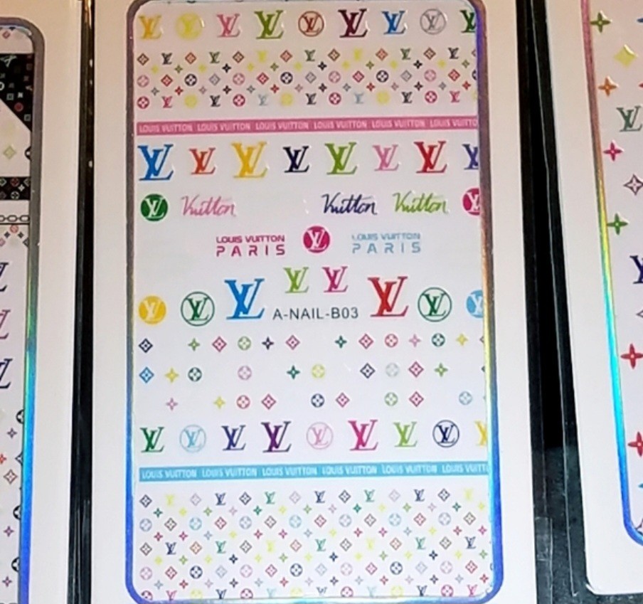 NWT NAIL ART DESIGN SELF-SEAL STICKERS N°021: MULTICOLORED PASTELS!