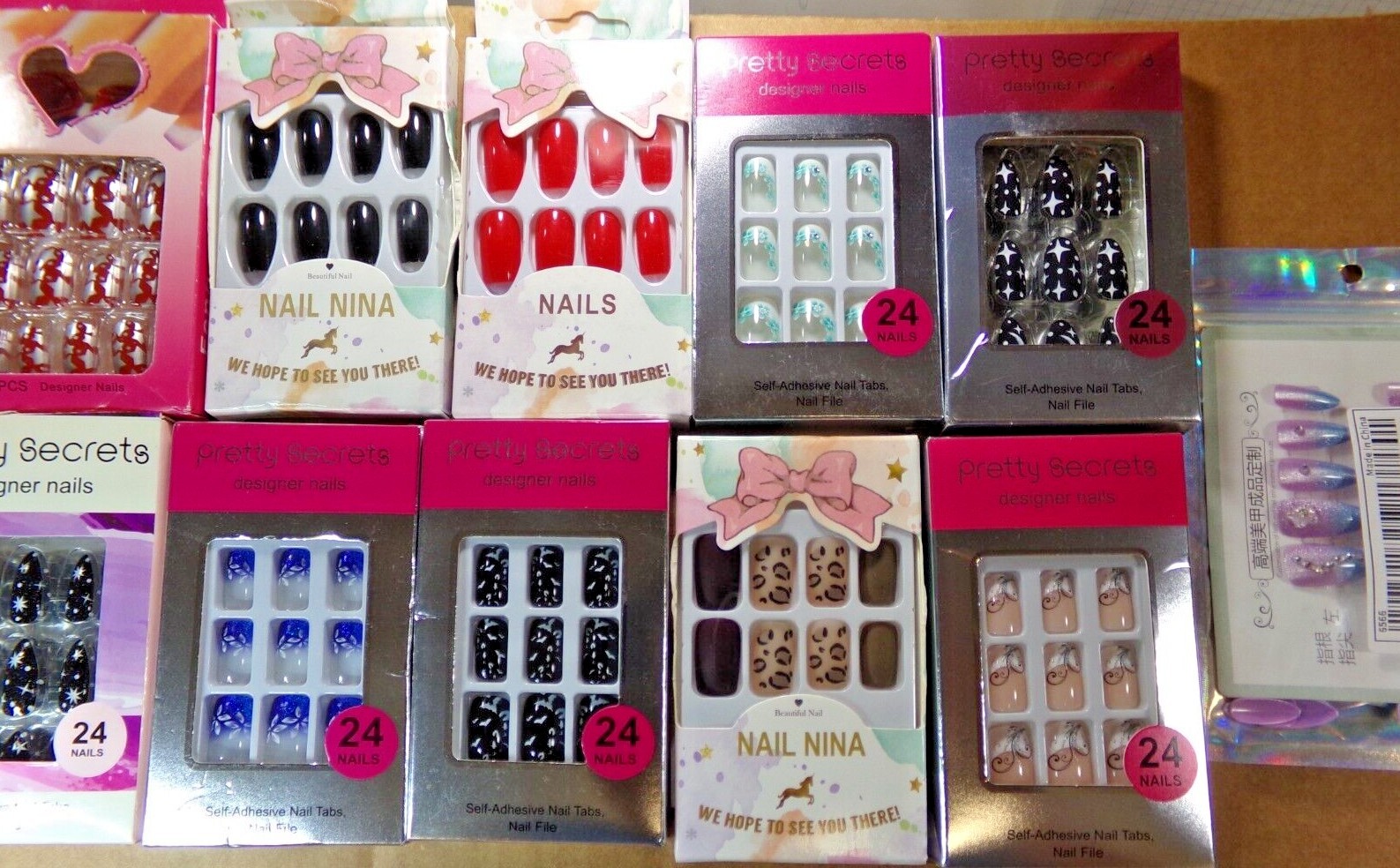 MULTI BRANDS & COLORS Nails Medium GLUE ON – Choose Color