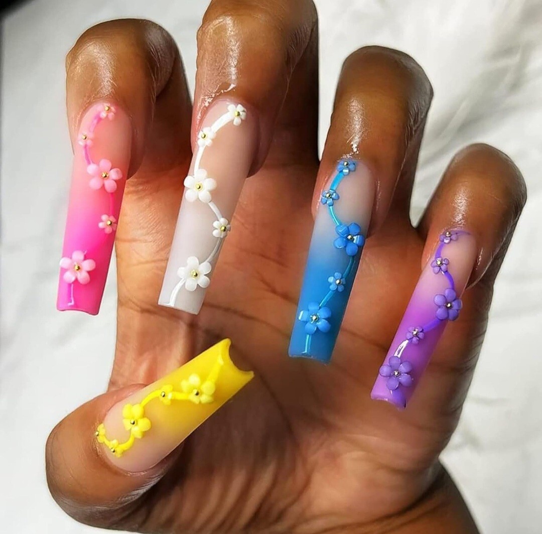 3D Flower Nail Art Charms for Women Girls Nail Art Decorations, Acrylics