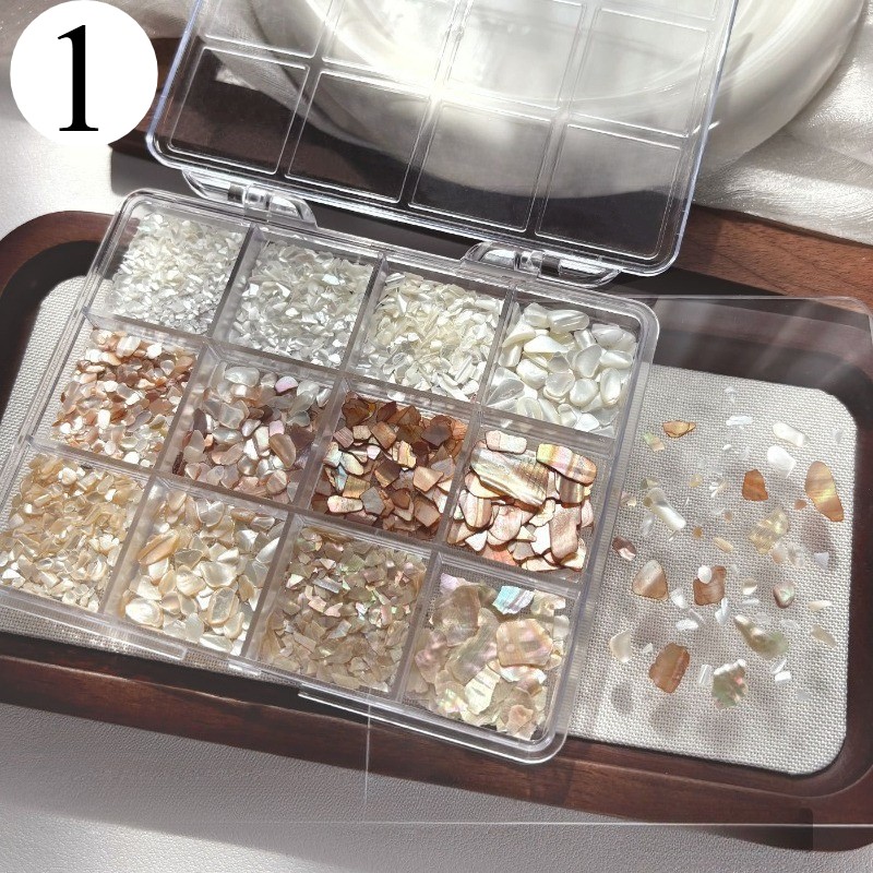 1 Box Thin Natural Shell Fragments Handmade DIY Materials Nail Art Accessories