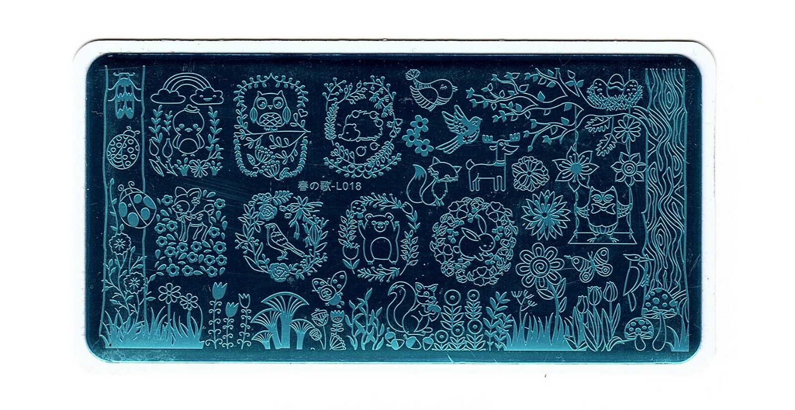 Forest Animal Pattern Nail Art Stamping Manicure Template Stencil Plate L018