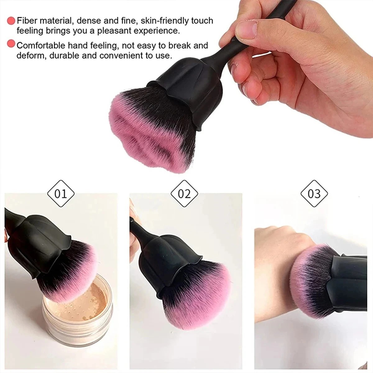Rose Shape Nail Dust Brush Soft Manicure Cleaning Tool Gel Polish Remover