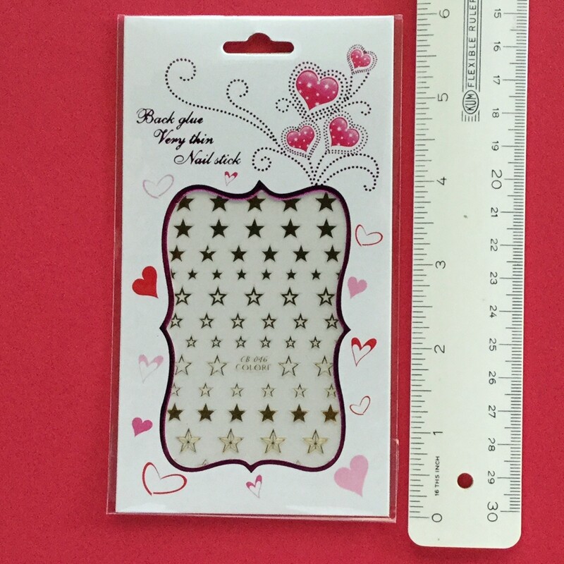 Pentagram Gold Solid & Hollow Star Perfect 3D Art Nail Sticker CB046 (4 Colors)