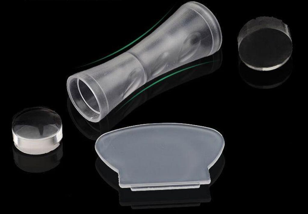 Nail Art Stamper Manicure Jelly Silicone Stamper & Scraper Transfer Tool Kit