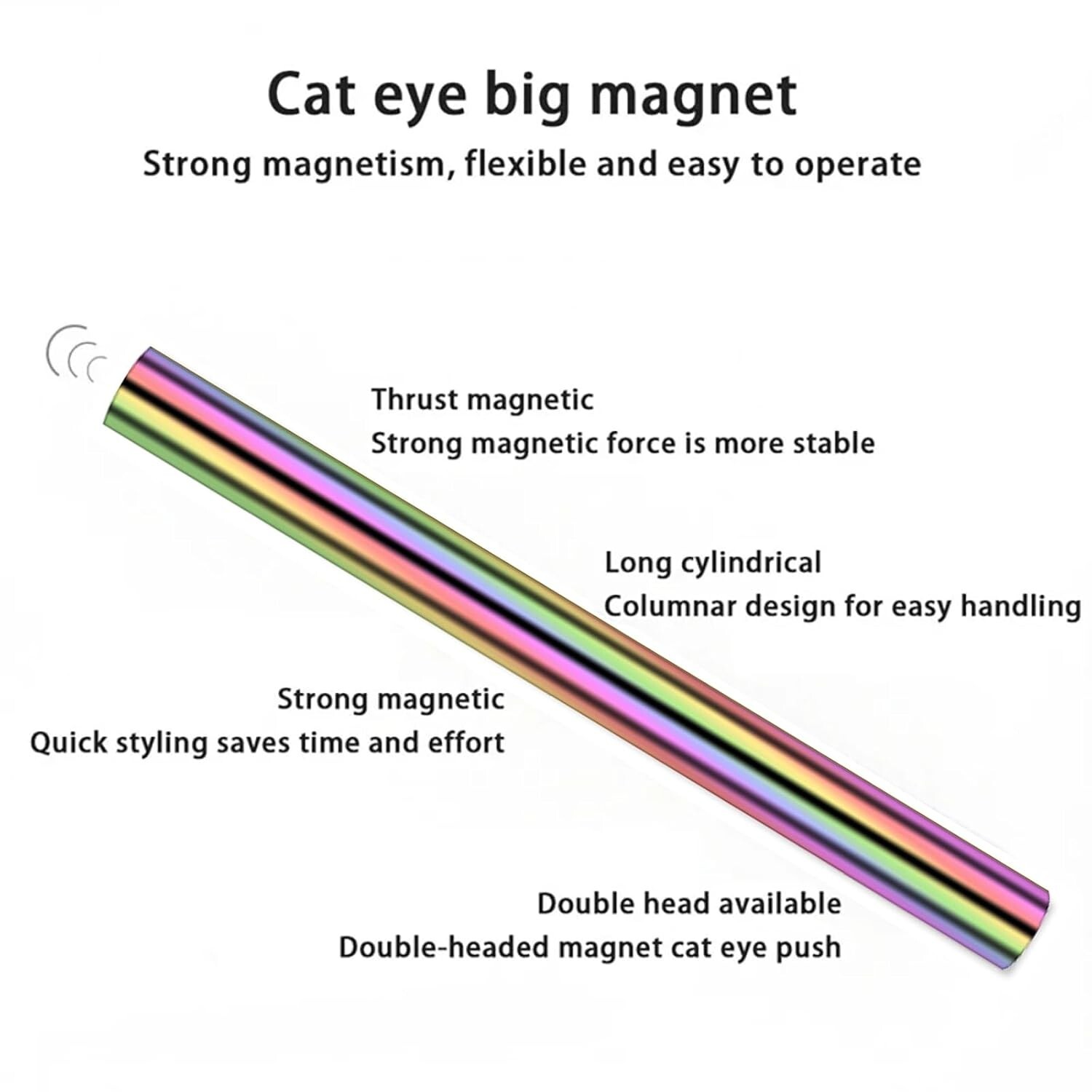 5 Pieces Cat Eye Nail Magnet for Magnetic Gel Polish – Wood Stick Design Tool fo