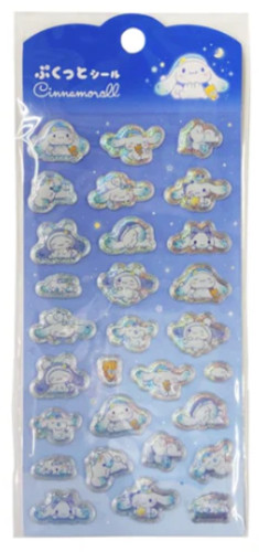 Daiso Sanrio Puffy Stickers Set of 3 Cinnamoroll Hangyodon Cafe Kawaii Japan New