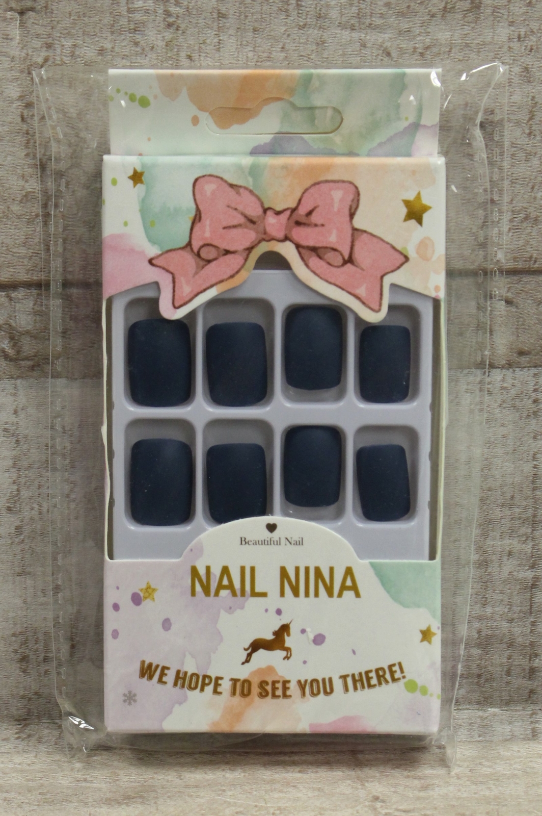 Obmyec Square Fake Press On Nails – Blue Matt – 24 Pcs – For Women & Girls – New