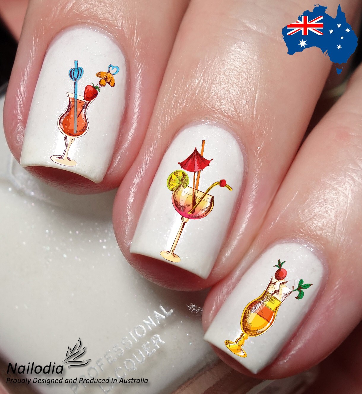 Cocktail & Drink Nail Art Decal Sticker Water Transfer Slider – Party theme