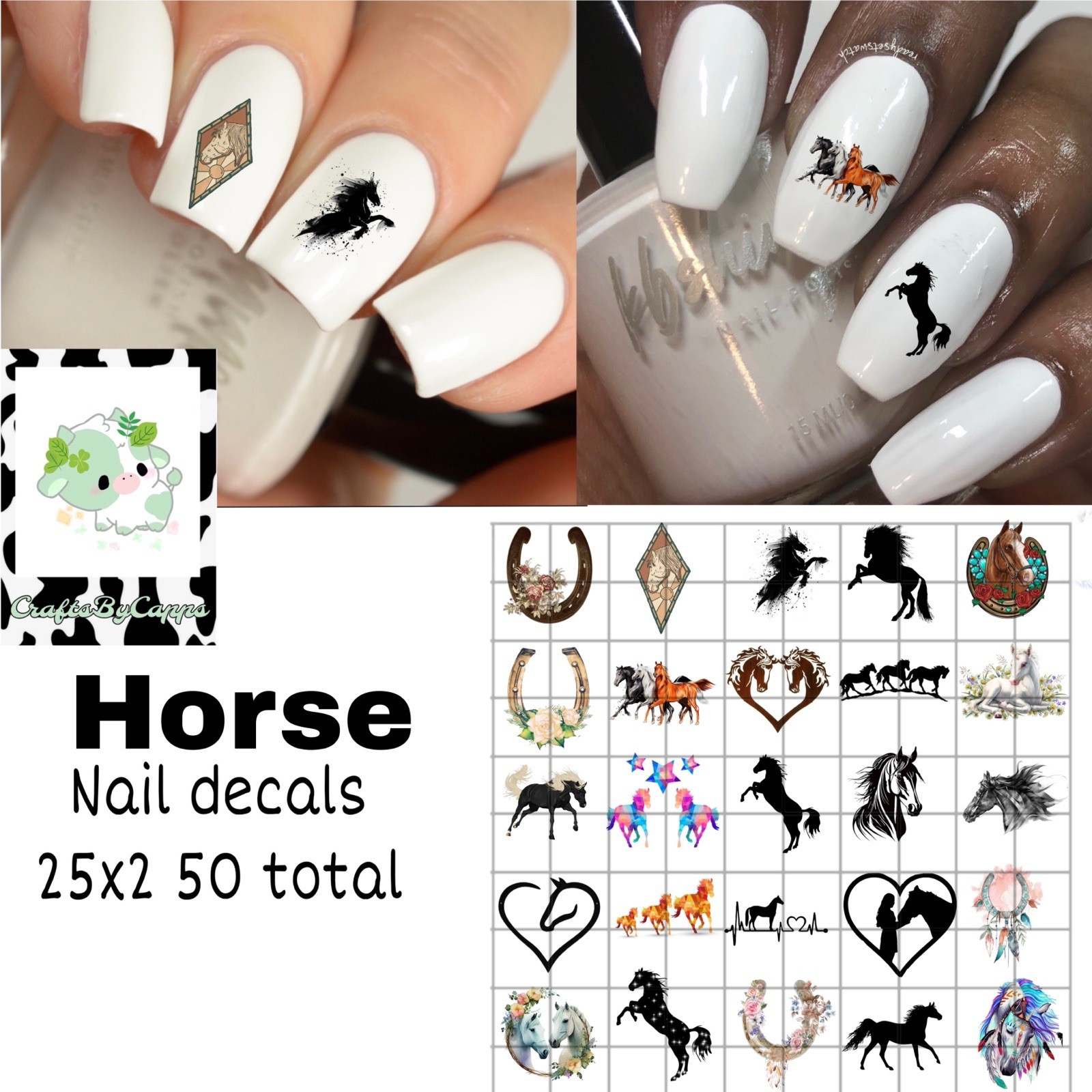 Horse Nail Decals Set Of 50