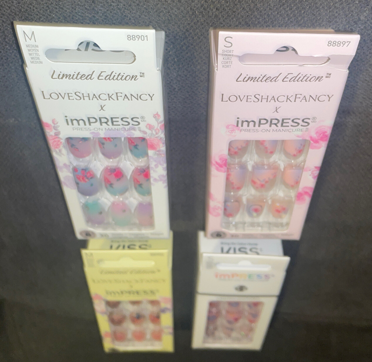 Kiss IMPRESS💅Lot Of 4 Boxes PRESS ON NAILS Limited Edition SUNKISSED PEACH&More